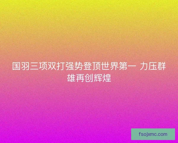 国羽三项双打强势登顶世界第一 力压群雄再创辉煌